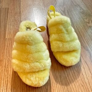 UGG women Yellow Fluffy Slippers
